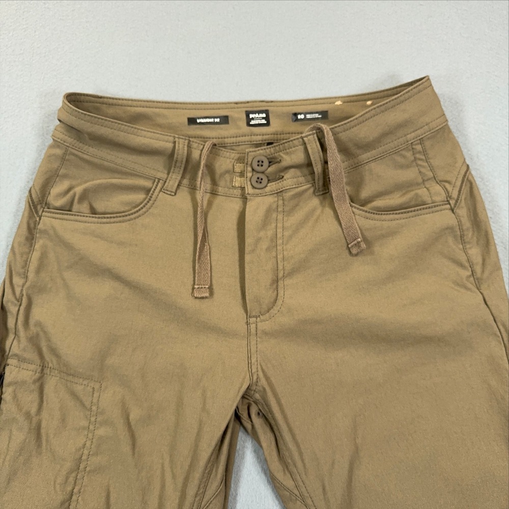 Prana Halle Straight Fit Hiking Pants Womens 8 Regular Khaki Green Cargo